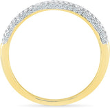 Radiant Bay Elementary Yellow Gold Diamond 14 K Ring