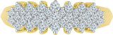 Radiant Bay Astonishing Yellow Gold Diamond 14 K Ring
