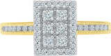 Radiant Bay Ravishing Yellow Gold Diamond 18 K Ring