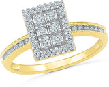 Radiant Bay Ravishing Yellow Gold Diamond 18 K Ring