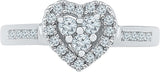Radiant Bay Hearty White Gold Diamond 14 K Ring