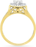 Radiant Bay Hearty Yellow Gold Diamond 18 K Ring