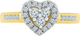 Radiant Bay Hearty Yellow Gold Diamond 18 K Ring