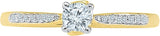 Radiant Bay Solitaire Charmer Yellow Gold Diamond 18 K Ring