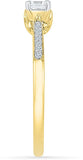 Radiant Bay Solitaire Charmer Yellow Gold Diamond 18 K Ring