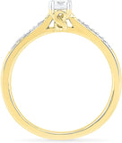Radiant Bay Solitaire Charmer Yellow Gold Diamond 18 K Ring