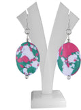 Pearlz Ocean 2.5 Inch Dyed Howlite Oval Multi- Colored Alloy Dangle Earring