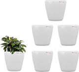 Yuccabe Italia Stoic White Self Watering Plant Container Set