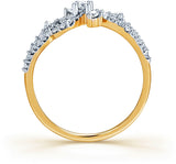 Karatcraft Ribbon Knot Yellow Gold Diamond 18 K Ring