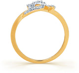 Karatcraft Twisted Gold Yellow Gold Diamond 18 K Ring
