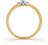 Karatcraft Simple Flower Yellow Gold Diamond 18 K Ring