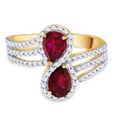 Karatcraft Duilla Ruby Gold Diamond 18 K Ring