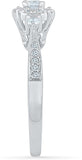 Radiant Bay Drizzle White Gold Diamond 14 K Ring