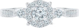 Radiant Bay Drizzle White Gold Diamond 14 K Ring