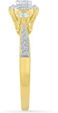 Radiant Bay Drizzle Yellow Gold Diamond 18 K Ring