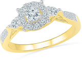 Radiant Bay Drizzle Yellow Gold Diamond 18 K Ring