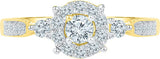 Radiant Bay Drizzle Yellow Gold Diamond 18 K Ring