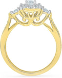 Radiant Bay Drizzle Yellow Gold Diamond 18 K Ring