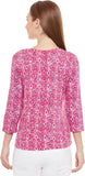 PURYS Printed Women's Round Neck Pink T-Shirt
