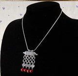 Dhrohar Tibiten Red Beads Silver Plated Alloy Necklace