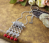 Dhrohar Tibiten Red Beads Silver Plated Alloy Necklace