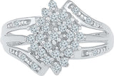 Radiant Bay Floral Enticement White Gold Diamond 18 K Ring