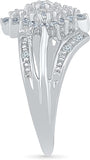 Radiant Bay Floral Enticement White Gold Diamond 18 K Ring