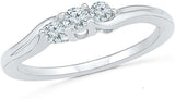 Radiant Bay Wish Trio White Gold Diamond 14 K Ring