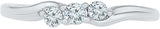 Radiant Bay Wish Trio White Gold Diamond 18 K Ring