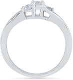 Radiant Bay Wish Trio White Gold Diamond 18 K Ring