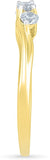 Radiant Bay Wish Trio Yellow Gold Diamond 18 K Ring