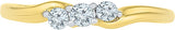 Radiant Bay Wish Trio Yellow Gold Diamond 18 K Ring