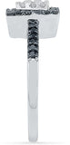 Radiant Bay Beauteous Black And White White Gold Diamond 18 K Ring
