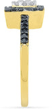Radiant Bay Beauteous Black And White Yellow Gold Diamond 18 K Ring
