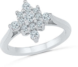 Radiant Bay Sparkling Bloom White Gold Diamond 18 K Ring