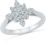 Radiant Bay Sparkling Bloom White Gold Diamond 14 K Ring