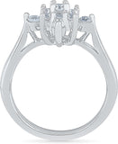 Radiant Bay Sparkling Bloom White Gold Diamond 14 K Ring