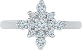 Radiant Bay Sparkling Bloom White Gold Diamond 18 K Ring