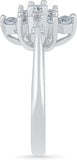Radiant Bay Sparkling Bloom White Gold Diamond 18 K Ring