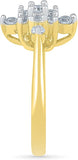Radiant Bay Sparkling Bloom Yellow Gold Diamond 18 K Ring