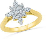 Radiant Bay Sparkling Bloom Yellow Gold Diamond 18 K Ring