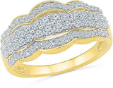 Radiant Bay Charismatic Yellow Gold Diamond 14 K Ring