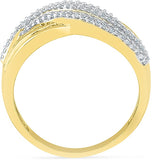 Radiant Bay Fancy Ripples Yellow Gold Diamond 14 K Ring