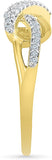 Radiant Bay Infinity Bows Yellow Gold Diamond 14 K Ring