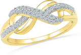 Radiant Bay Infinity Bows Yellow Gold Diamond 18 K Ring