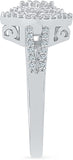 Radiant Bay Square Weave White Gold Diamond 18 K Ring
