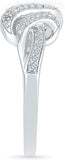 Radiant Bay Three Knot White Gold Diamond 18 K Ring