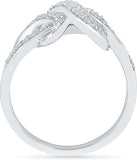 Radiant Bay Three Knot White Gold Diamond 18 K Ring
