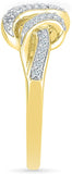 Radiant Bay Three Knot Yellow Gold Diamond 14 K Ring