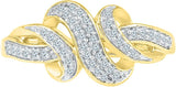 Radiant Bay Three Knot Yellow Gold Diamond 14 K Ring